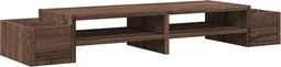 vidaXL - Monitorstandaard - met - opbergruimte - 100x27x15 - cm - hout - bruin - eiken