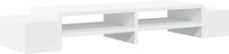 vidaXL - Monitorstandaard - met - opbergruimte - 100x27x15 - cm - bewerkt - hout - wit