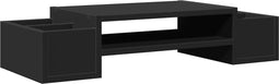 vidaXL - Monitorstandaard - met - opbergruimte - 70x27x15 - cm - hout - zwart