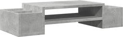 vidaXL - Monitorstandaard - met - opbergruimte - 70x27x15 - cm - hout - betongrijs