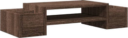 vidaXL - Monitorstandaard - met - opbergruimte - 70x27x15 - cm - hout - bruin - eiken