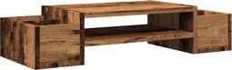 vidaXL - Monitorstandaard - met - opbergruimte - 70x27x15 - cm - hout - oud - hout
