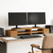 vidaXL - Monitorstandaard - opbergruimte - 100x27x15 - cm - hout - artisanaal - eik