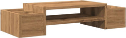 vidaXL - Monitorstandaard - opbergruimte - 70x27x15 - cm - hout - artisanaal - eiken
