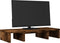 vidaXL - Monitorstandaard - verstelbaar - 60x24x10,5 - cm - hout - gerookt - eiken