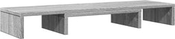 vidaXL - Monitorstandaard - verstelbaar - 80x24x10,5 - cm - hout - grijs - sonoma