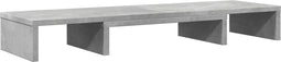 vidaXL - Monitorstandaard - verstelbaar - 80x24x10,5 - cm - hout - betongrijs