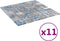 vidaXL Mozaïektegels 11 st zelfklevend 30x30 cm glas grijs en blauw