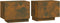 vidaXL - Nachtkastje - 100x35x40 - cm - bewerkt - hout - gerookt - eikenkleurig