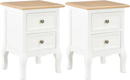vidaXL - Nachtkastje - 2 - st - 35x30x49 - cm - MDF - wit