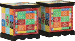 vidaXL - Nachtkastje - 2 - st - 40x35x45 - cm - massief - mangohout - mango