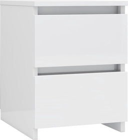 vidaXL - Nachtkastje - 30x30x40 - cm - bewerkt - hout - hoogglans - wit
