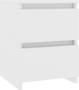 vidaXL - Nachtkastje - 30x30x40 - cm - bewerkt - hout - wit