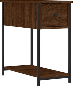 vidaXL - Nachtkastje - 30x60x60 - cm - bewerkt - hout - bruin - eikenkleur