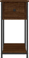 vidaXL - Nachtkastje - 30x60x60 - cm - bewerkt - hout - bruin - eikenkleur