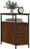 vidaXL - Nachtkastje - 30x60x60 - cm - bewerkt - hout - bruin - eikenkleur