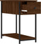 vidaXL - Nachtkastje - 30x60x60 - cm - bewerkt - hout - bruin - eikenkleur
