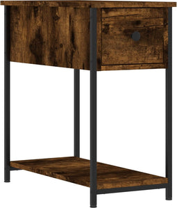 vidaXL - Nachtkastje - 30x60x60 - cm - bewerkt - hout - gerookt - eikenkleurig