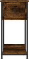 vidaXL - Nachtkastje - 30x60x60 - cm - bewerkt - hout - gerookt - eikenkleurig