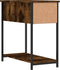 vidaXL - Nachtkastje - 30x60x60 - cm - bewerkt - hout - gerookt - eikenkleurig