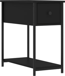 vidaXL - Nachtkastje - 30x60x60 - cm - bewerkt - hout - zwart