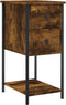 vidaXL - Nachtkastje - 32x42x70 - cm - bewerkt - hout - gerookt - eikenkleurig