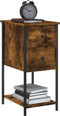 vidaXL - Nachtkastje - 32x42x70 - cm - bewerkt - hout - gerookt - eikenkleurig