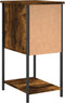 vidaXL - Nachtkastje - 32x42x70 - cm - bewerkt - hout - gerookt - eikenkleurig