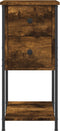 vidaXL - Nachtkastje - 32x42x70 - cm - bewerkt - hout - gerookt - eikenkleurig