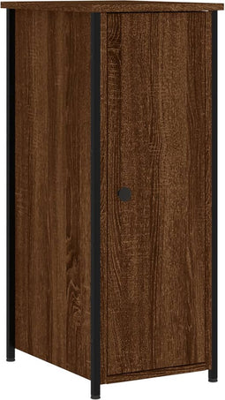 vidaXL - Nachtkastje - 32x42x80 - cm - bewerkt - hout - bruin - eikenkleur
