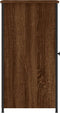 vidaXL - Nachtkastje - 32x42x80 - cm - bewerkt - hout - bruin - eikenkleur