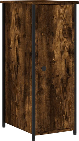 vidaXL - Nachtkastje - 32x42x80 - cm - bewerkt - hout - gerookt - eikenkleurig