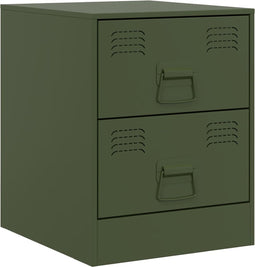 vidaXL - Nachtkastje - 34,5x39x44 - cm - staal - groen