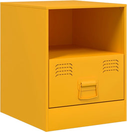 vidaXL - Nachtkastje - 34,5x39x44 - cm - staal - mosterdgeel