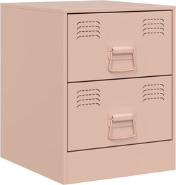 vidaXL - Nachtkastje - 34,5x39x44 - cm - staal - roze