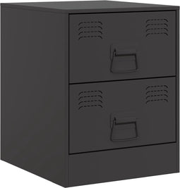 vidaXL - Nachtkastje - 34,5x39x44 - cm - staal - zwart