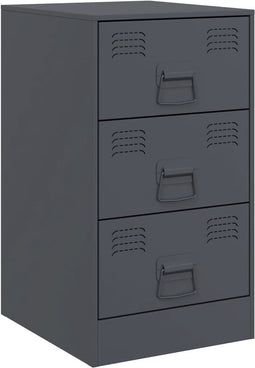 vidaXL - Nachtkastje - 34,5x39x62 - cm - staal - antracietkleurig
