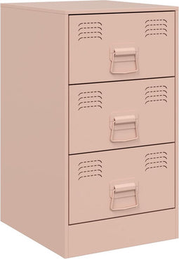 vidaXL - Nachtkastje - 34,5x39x62 - cm - staal - roze