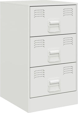 vidaXL - Nachtkastje - 34,5x39x62 - cm - staal - wit