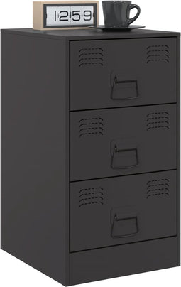 vidaXL - Nachtkastje - 34,5x39x62 - cm - staal - zwart