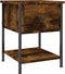 vidaXL - Nachtkastje - 34x35,5x45 - cm - bewerkt - hout - gerookt - eikenkleurig