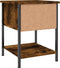 vidaXL - Nachtkastje - 34x35,5x45 - cm - bewerkt - hout - gerookt - eikenkleurig