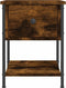 vidaXL - Nachtkastje - 34x35,5x45 - cm - bewerkt - hout - gerookt - eikenkleurig