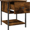 vidaXL - Nachtkastje - 34x35,5x45 - cm - bewerkt - hout - gerookt - eikenkleurig