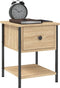 vidaXL - Nachtkastje - 34x35,5x45 - cm - bewerkt - hout - sonoma - eikenkleurig