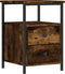 vidaXL - Nachtkastje - 34x35,5x50 - cm - bewerkt - hout - gerookt - eikenkleurig