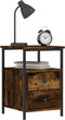 vidaXL - Nachtkastje - 34x35,5x50 - cm - bewerkt - hout - gerookt - eikenkleurig
