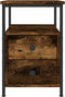 vidaXL - Nachtkastje - 34x35,5x50 - cm - bewerkt - hout - gerookt - eikenkleurig