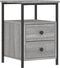 vidaXL - Nachtkastje - 34x35,5x50 - cm - bewerkt - hout - grijs - sonoma