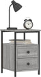 vidaXL - Nachtkastje - 34x35,5x50 - cm - bewerkt - hout - grijs - sonoma